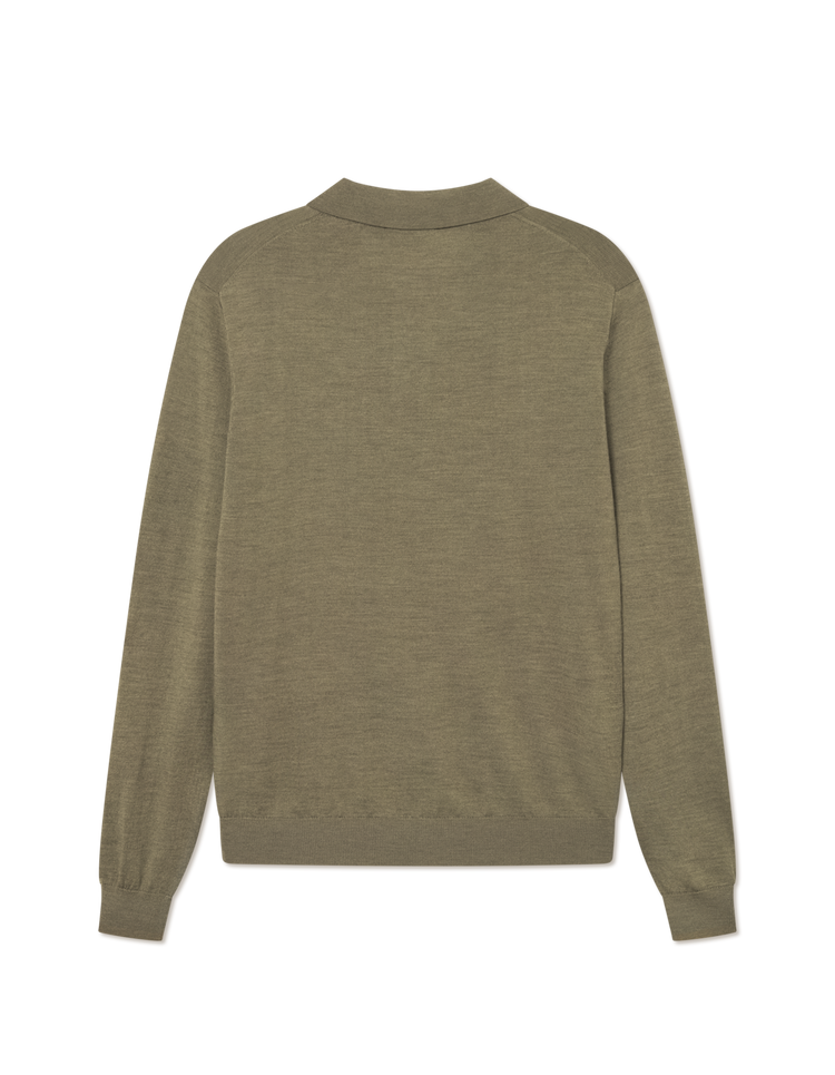 Les deux greyson merino polo knit military olive