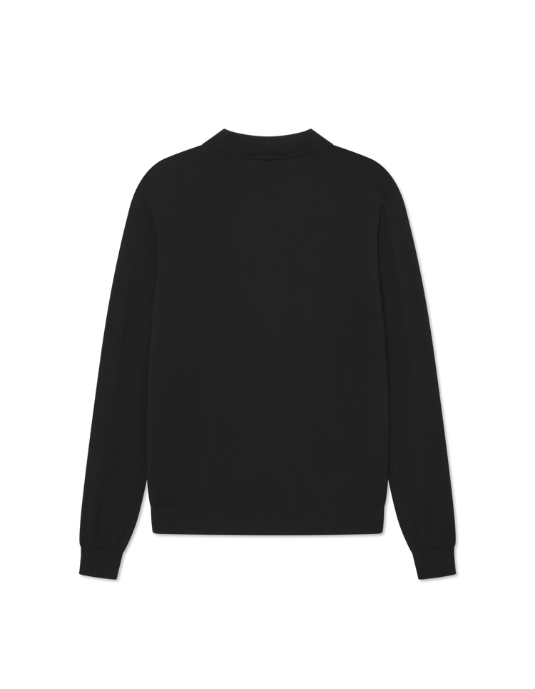 Les deux greyson merino polo knit black