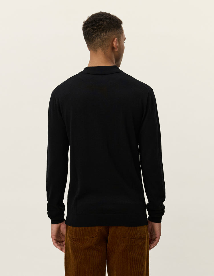 Les deux greyson merino polo knit black