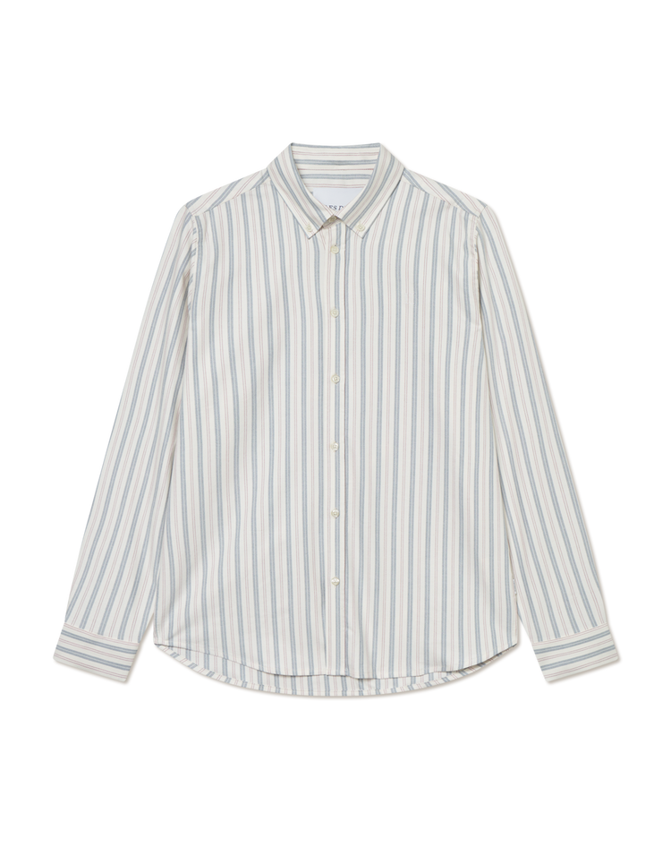 Les deux konrad striped oxford shirt light ivory