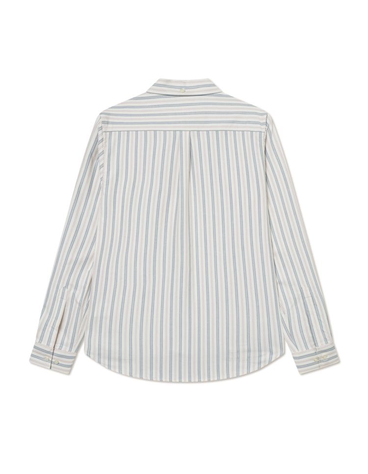 Les deux konrad striped oxford shirt light ivory