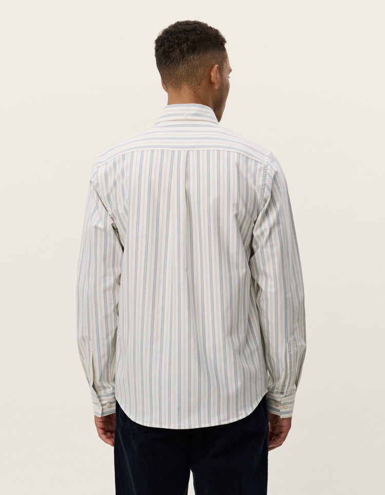 Les deux konrad striped oxford shirt light ivory