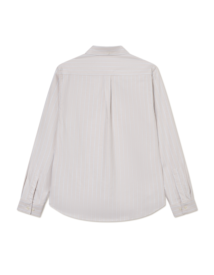 Les deux konrad striped oxford shirt light sand