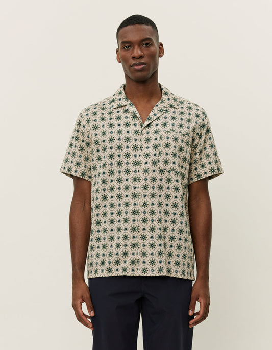 Les deux lukas aop tapestry ss shirt ivory