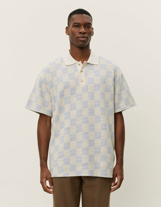Les deux branson jersey jacquard polo ivory