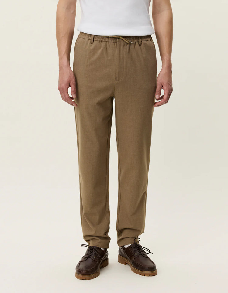 Les deux como tapered textured pants caribou brown