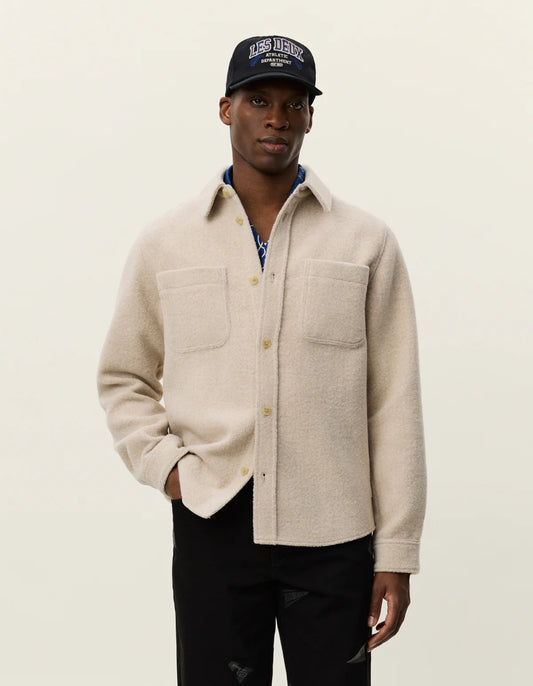 Les deux lennon bouclé overshirt ivory