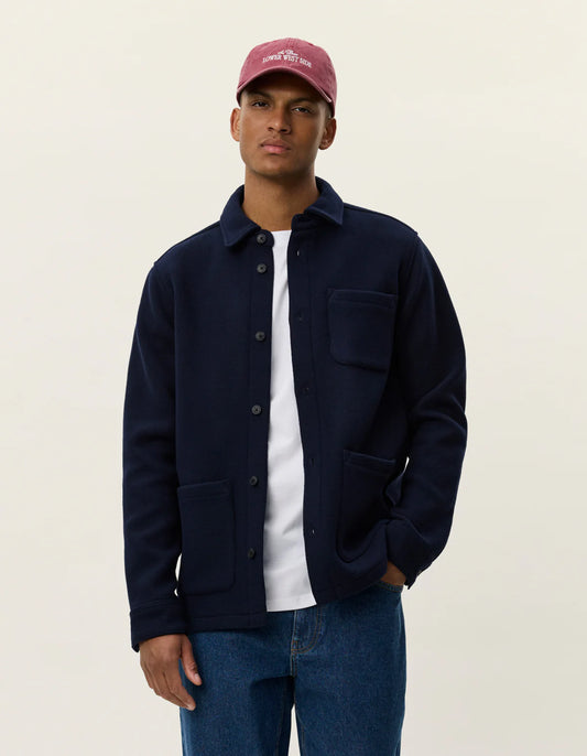 Les deux jason solid wool overshirt