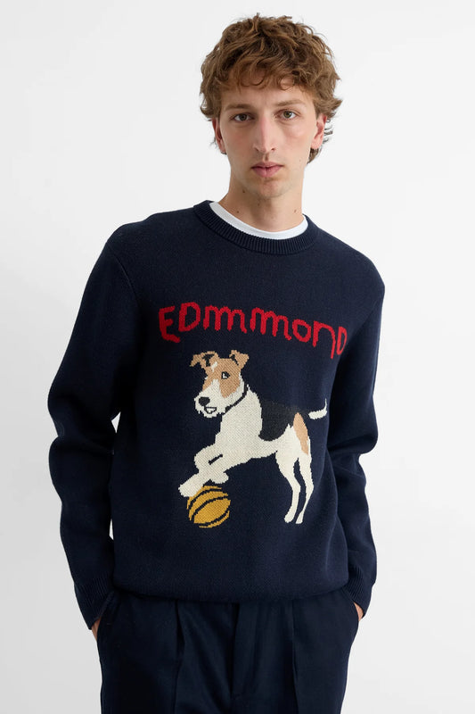 Edmmond finot sweater plain navy