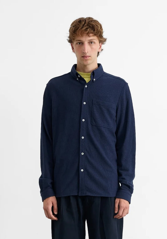 Edmmond crisp shirt plain navy