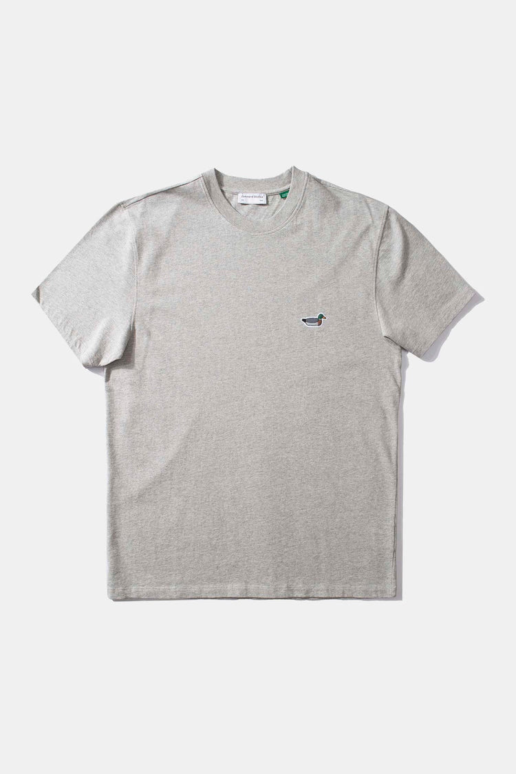 Edmmond duck patch t-shirt plain grey melange