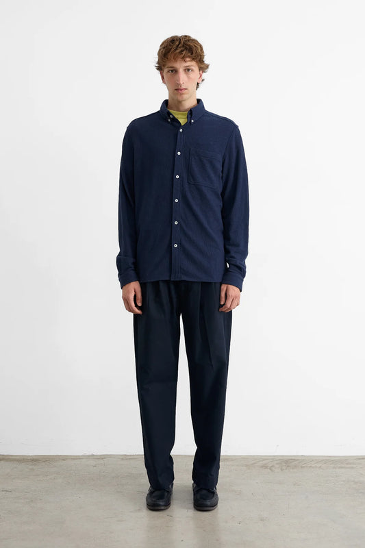 Edmmond crisp shirt plain navy