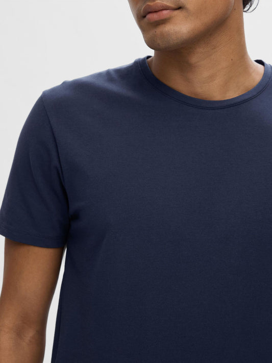 Selectedhomme slhnewpima ss o-neck tee navy blazer