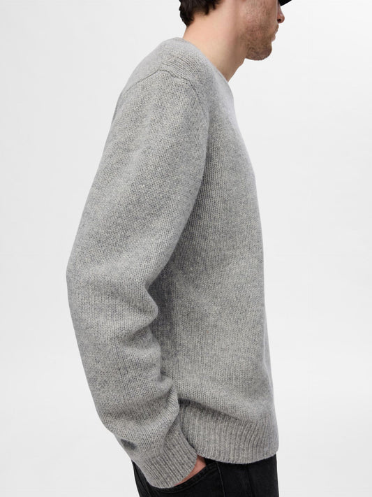 Selectedhomme slhcody knit relaxed crew neck noos light grey melange