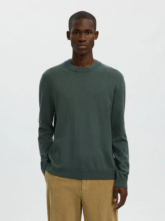 Selectedhomme slhtray merino brushed relaxed deep forest
