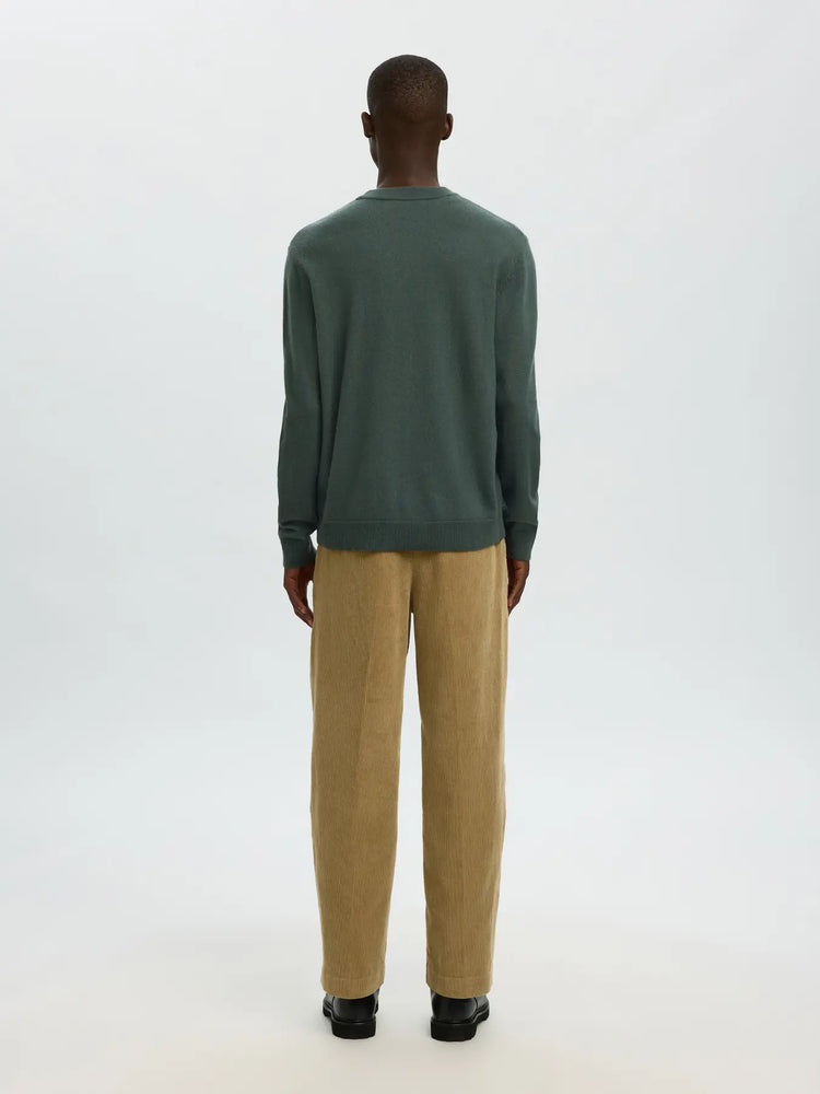 Selectedhomme slhtray merino brushed relaxed deep forest
