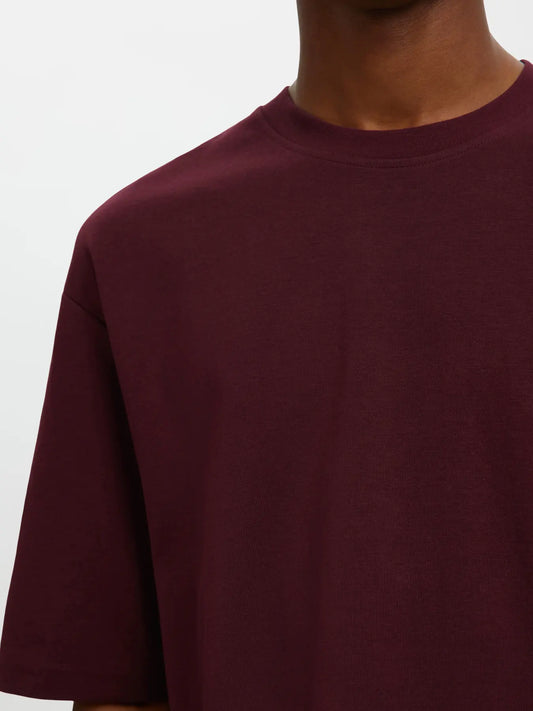 Selectedhomme slhlooseoscar ss o-neck tee noos winetasting