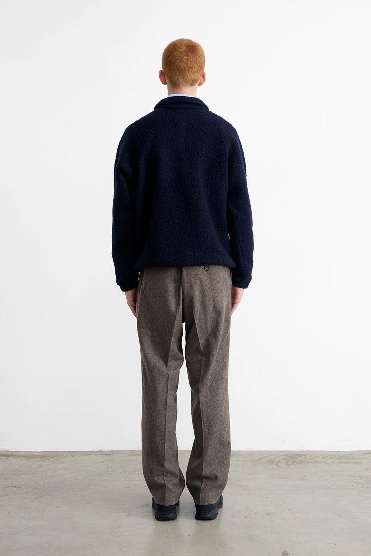 Edmmond unconventional zip polo plain navy
