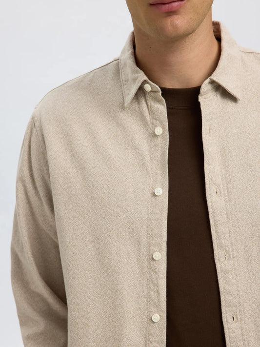 Selectedhomme slhregnoah brushed twist shirt egret