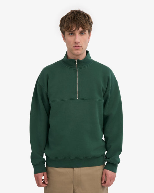 Colorful standard organic quarter zip sweat cs1014 emerald green