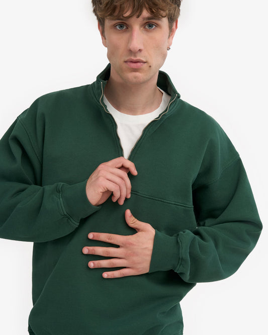 Colorful standard organic quarter zip sweat cs1014 emerald green