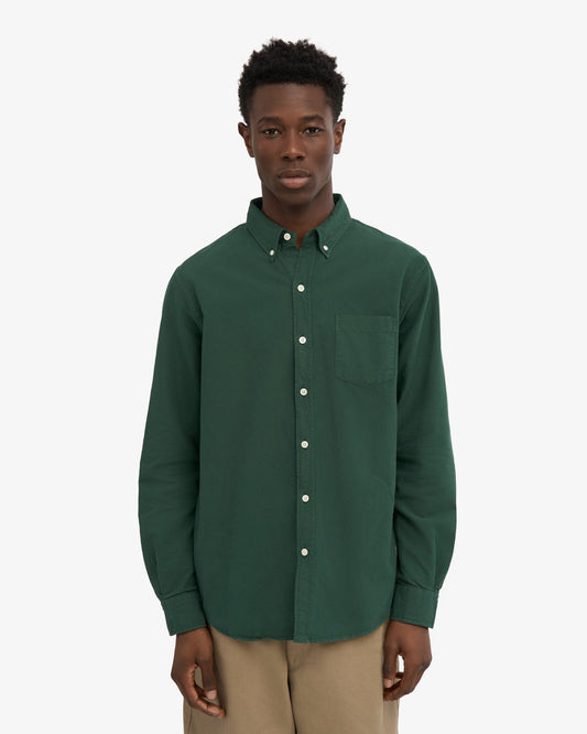 Colorful standard organic button down shirt cs4002 emerald green