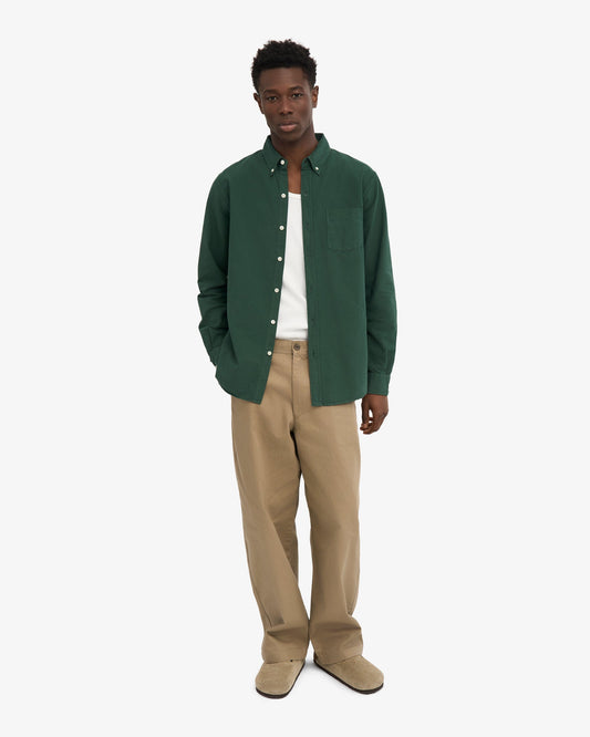 Colorful standard organic button down shirt cs4002 emerald green