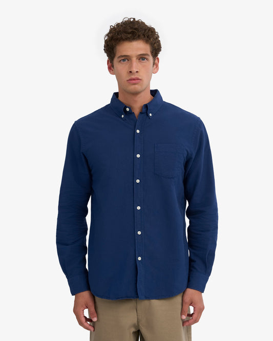 Colorful standard organic button down shirt cs4002 marine blue