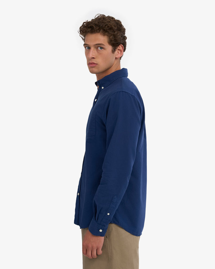 Colorful standard organic button down shirt cs4002 marine blue