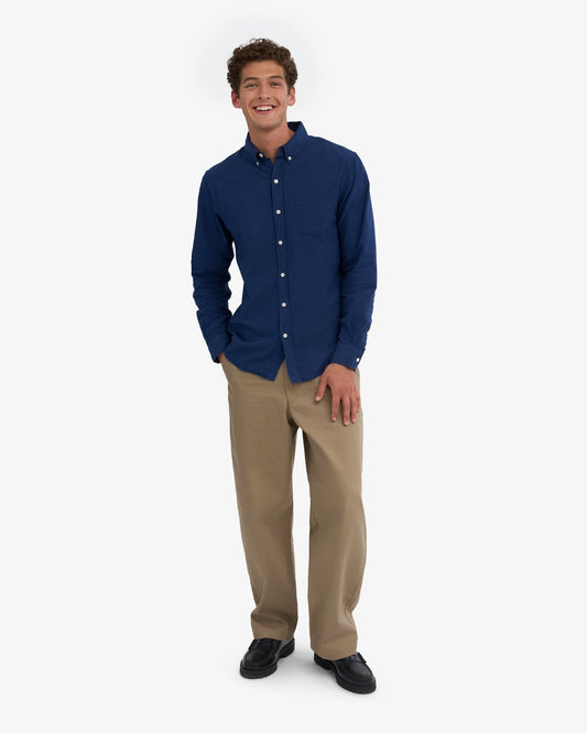 Colorful standard organic button down shirt cs4002 marine blue