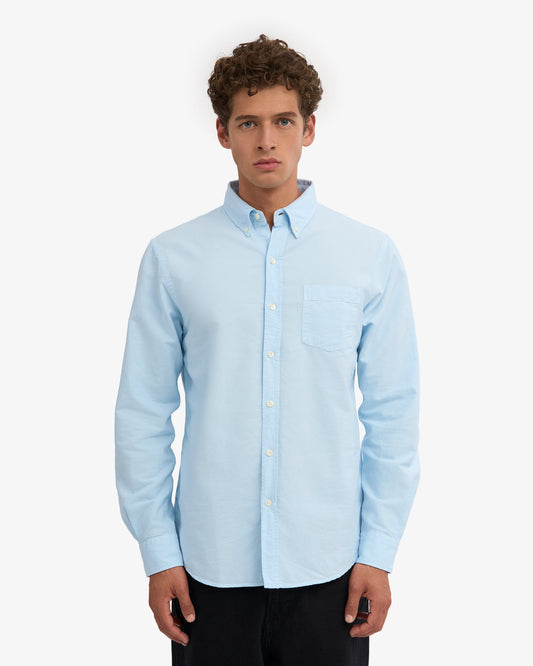 Colorful standard organic button down shirt cs4002 polar blue