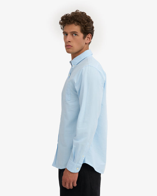 Colorful standard organic button down shirt cs4002 polar blue