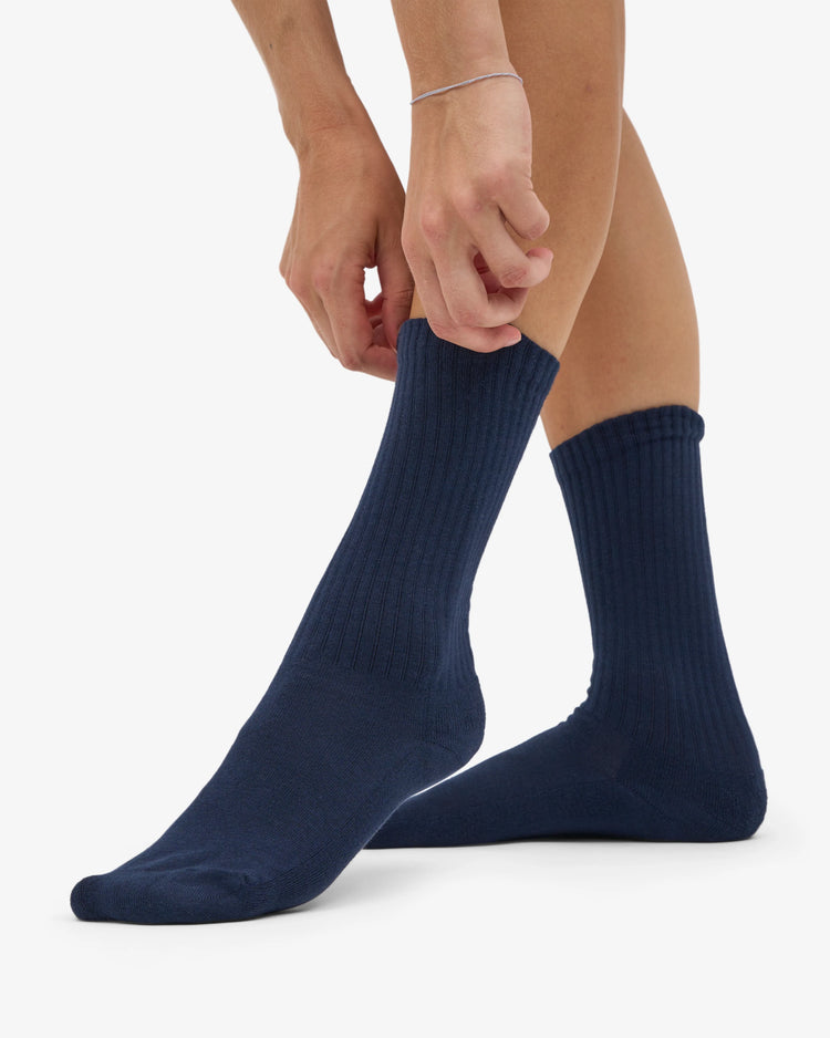 Colorful standard organic active socks navy blue
