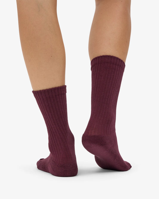 Colorful standard organic active socks oxblood red