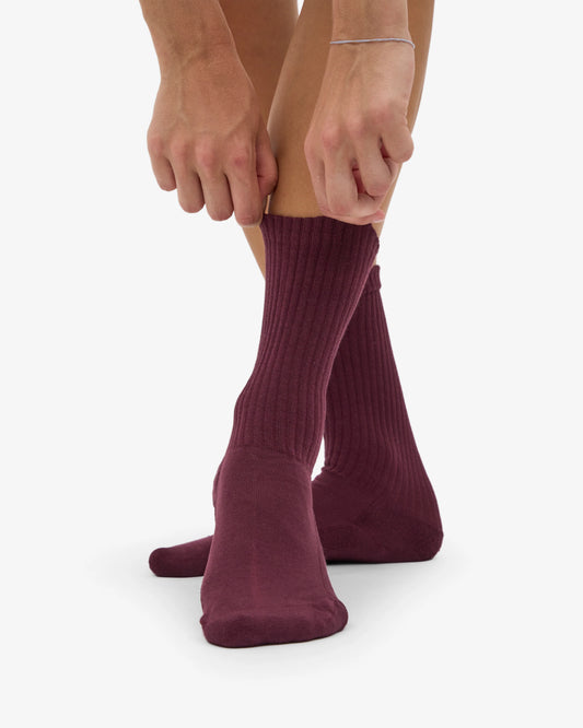 Colorful standard organic active socks oxblood red