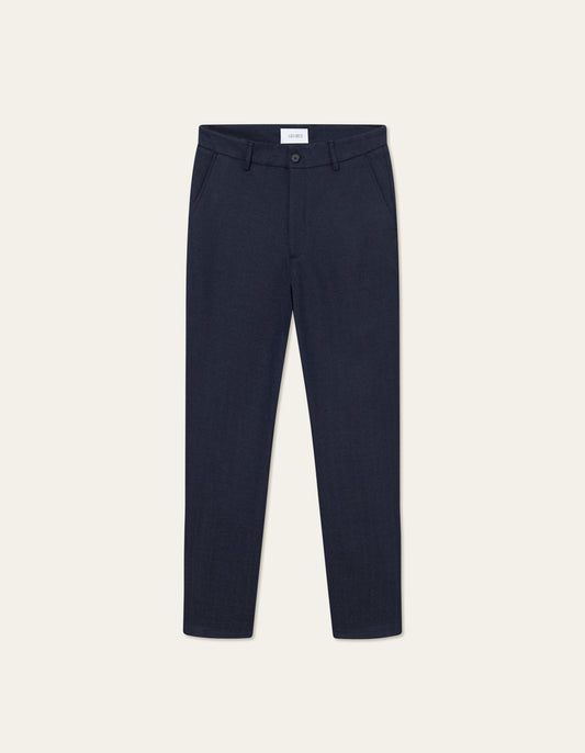 Les deux como reg herringbone suit pants dark navy dark grey melange