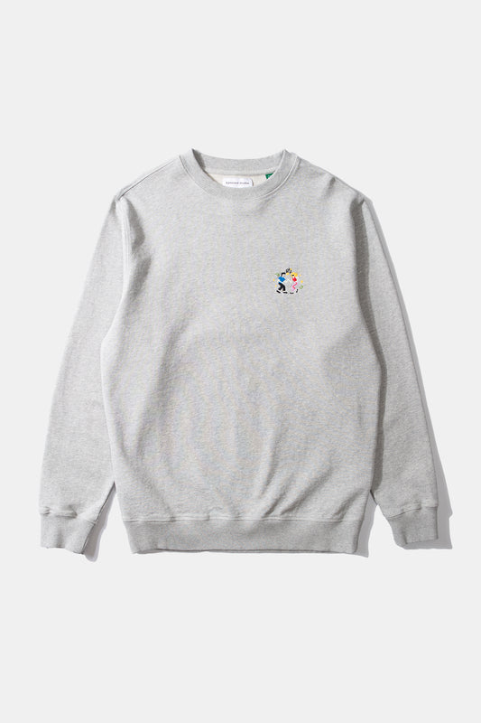 Edmmond dancing sweater plain grey melange
