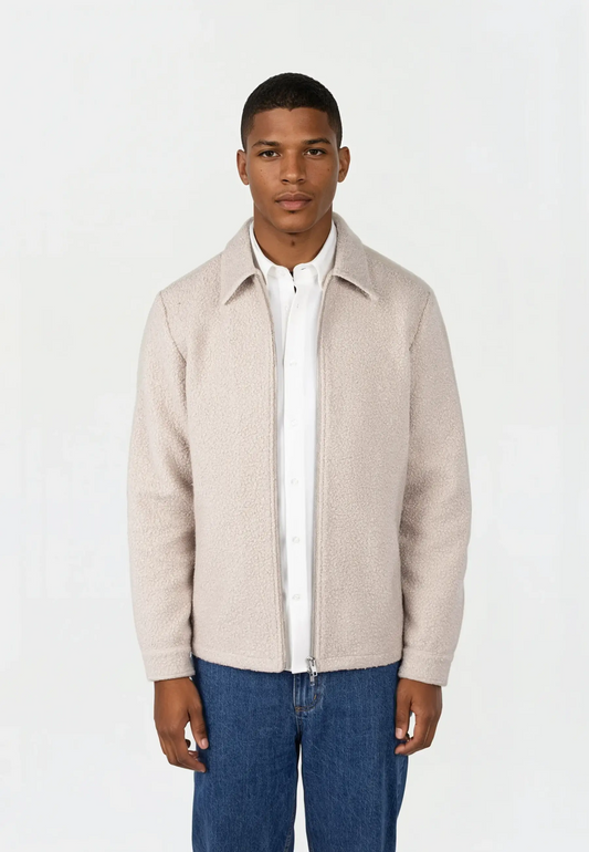 Ciszere fred boucle overshirt moonlight beige