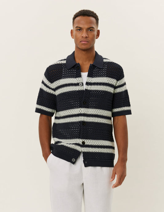 Les deux gianni knit shirt dark navy