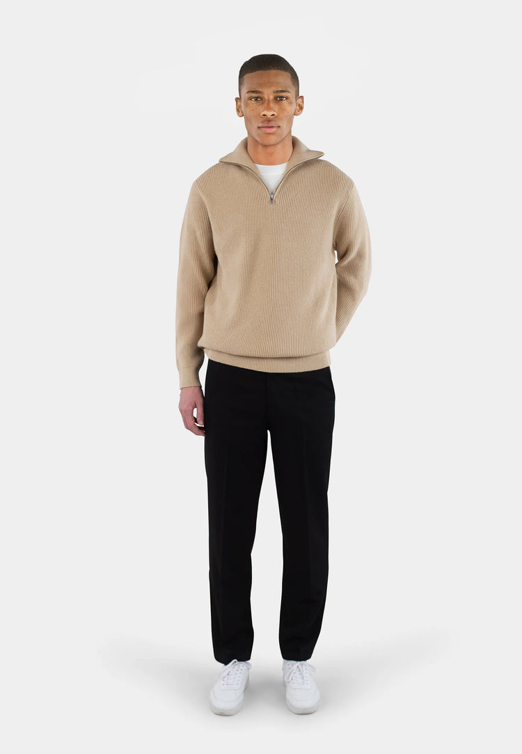 Ciszere reuben knitted half zip sand