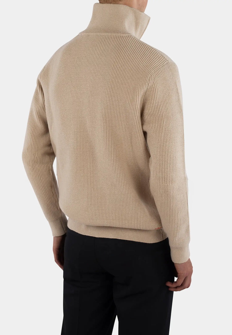 Ciszere reuben knitted half zip sand
