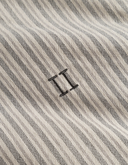 Les deux konrad stripe oxford shirt light ivory rosin