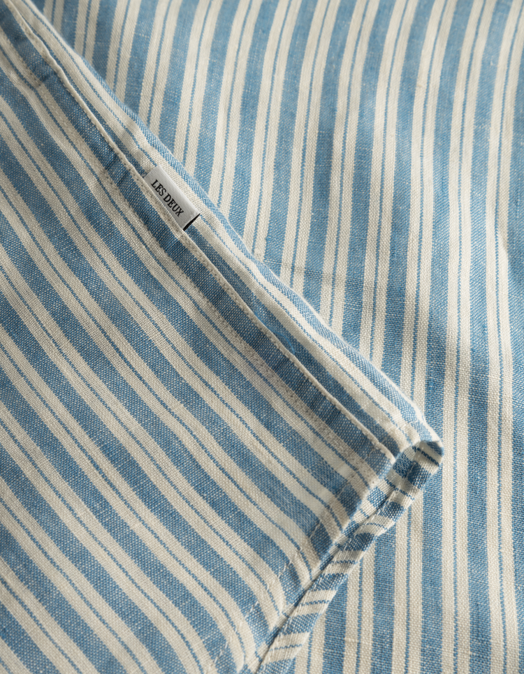 Les deux kristian linen b.d. shirt washed denim blue ivory