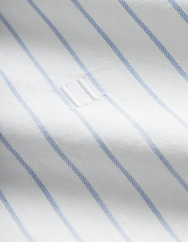 Les deux kristian oxford shirt white light blue wide stripe