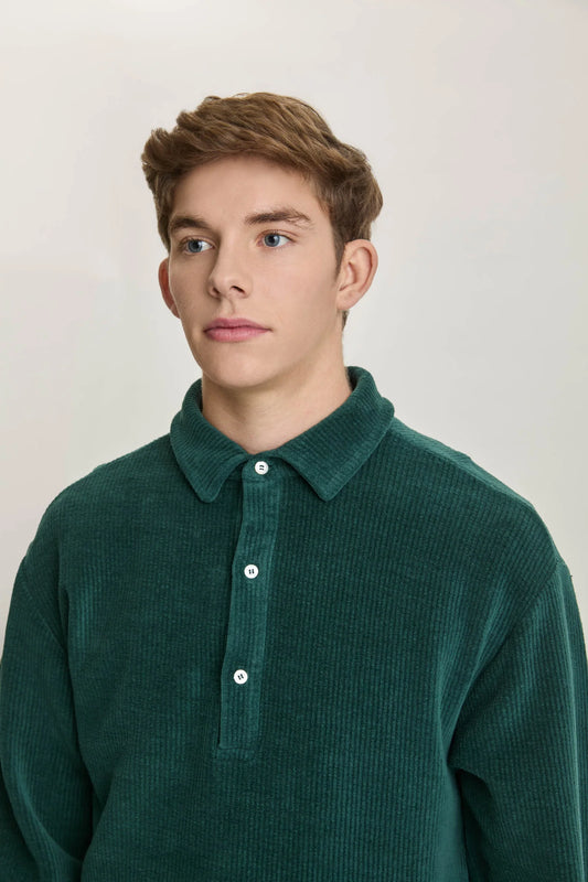 La paz mesquita long sleeve polo ribbed dark green