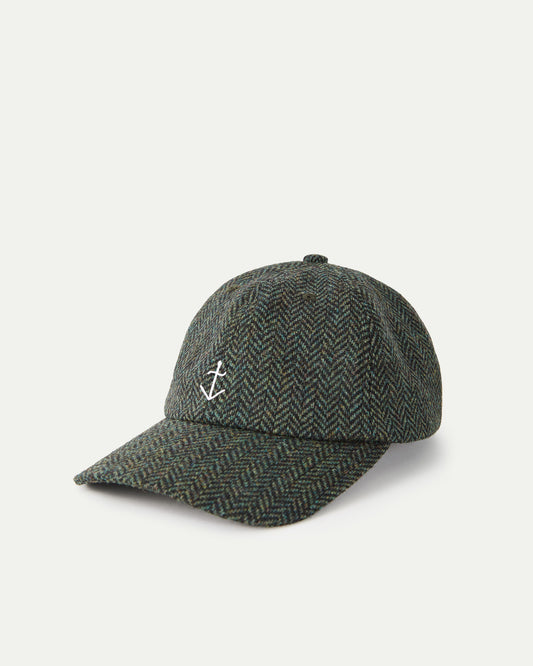 La paz santos cap black green herringbone