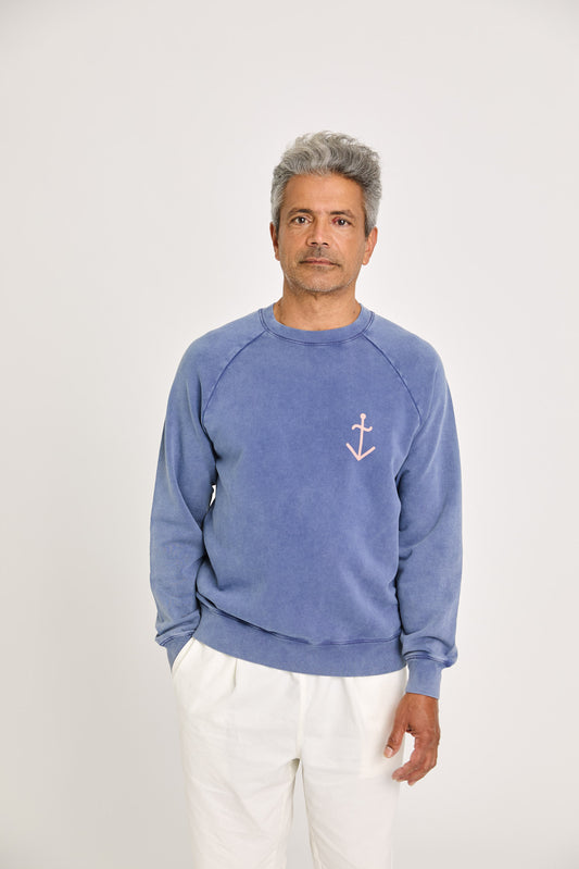 La paz cunha sweat navy + clay logo