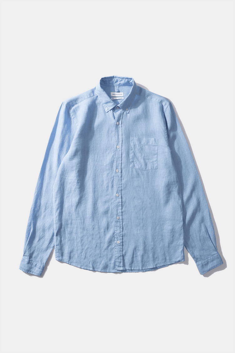 Edmmond linen shirt plain light blue