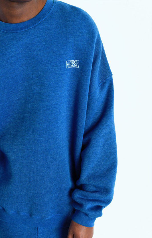 American vintage doven sweat mdov03a overdyed prussian blue