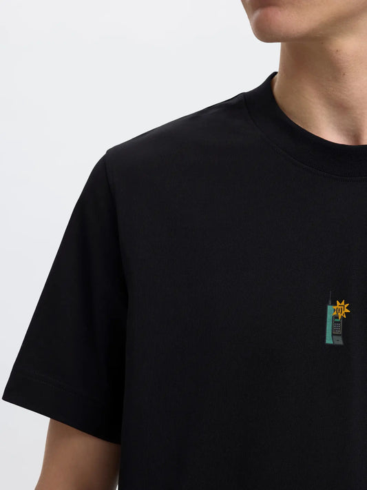 Selectedhomme slhpete license ss o-neck tee black computers